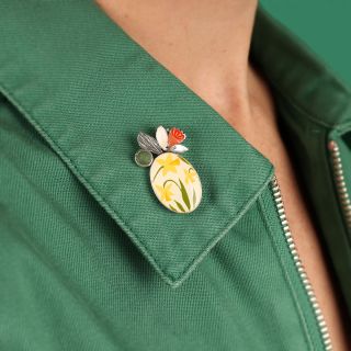 Broche Jonquille Couleur Argent Multi