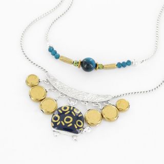 Collier Galapagos Couleur Argent Bleu
