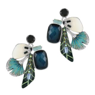 Puces Gingko Couleur Argent Bleu